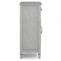 Celestia Solid Wood Entryway Storage Cabinet in Fog Grey
