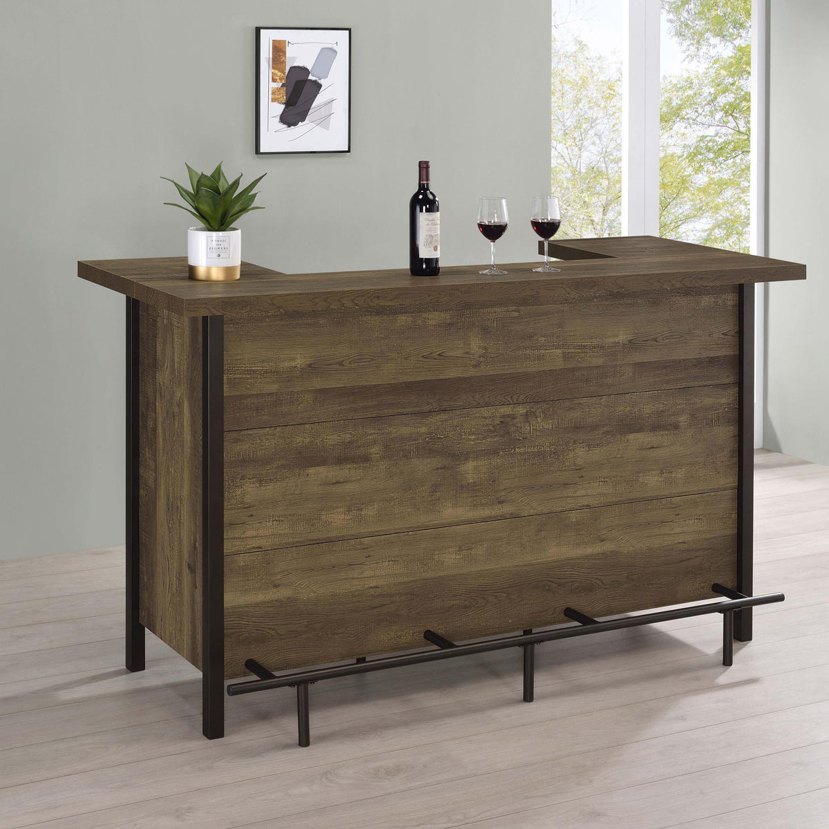 Genesis Rustic Oak Freestanding Home Bar