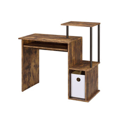 Moon Weathered Oak & Black Finish Computer Desk