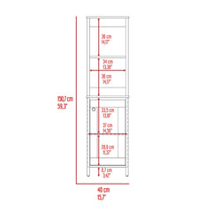 Hector Clair Linen Cabinet, Two Interior Shelves, Two Open Shelves, Single Door