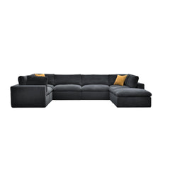 Coffee Bean Like Upholstery Full Compressed Modular Sectional with Toss Pillows