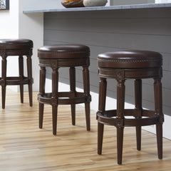 Story Wood Backless Bar-Height Swivel Barstool, 1PC