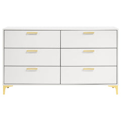 Nova White Rectangular 6-drawer Dresser