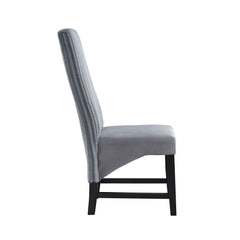 Asgard Gray Corduroy & Black Finish Side Chair (Set of 2)