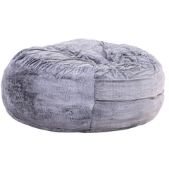 Modern 5-Foot Round Memory Foam Bean Bag Soft Faux Fur Cover Bean Bag Chair, Purple
