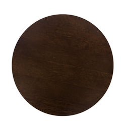 Apollo Accent Table, 20 Inch Round Wood Laminate Top, Black Metal Base