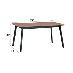 Summit Walnut & Black Finish Dining Table