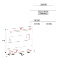 Odyssey Floating Entertainment Center, One Superior Shelf, Two Shelves, Space For Tv, White