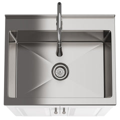 Apocalypse - Deluxe 24" Laundry Cabinet with Pull-out Faucet and Stainless Steel Sink - White