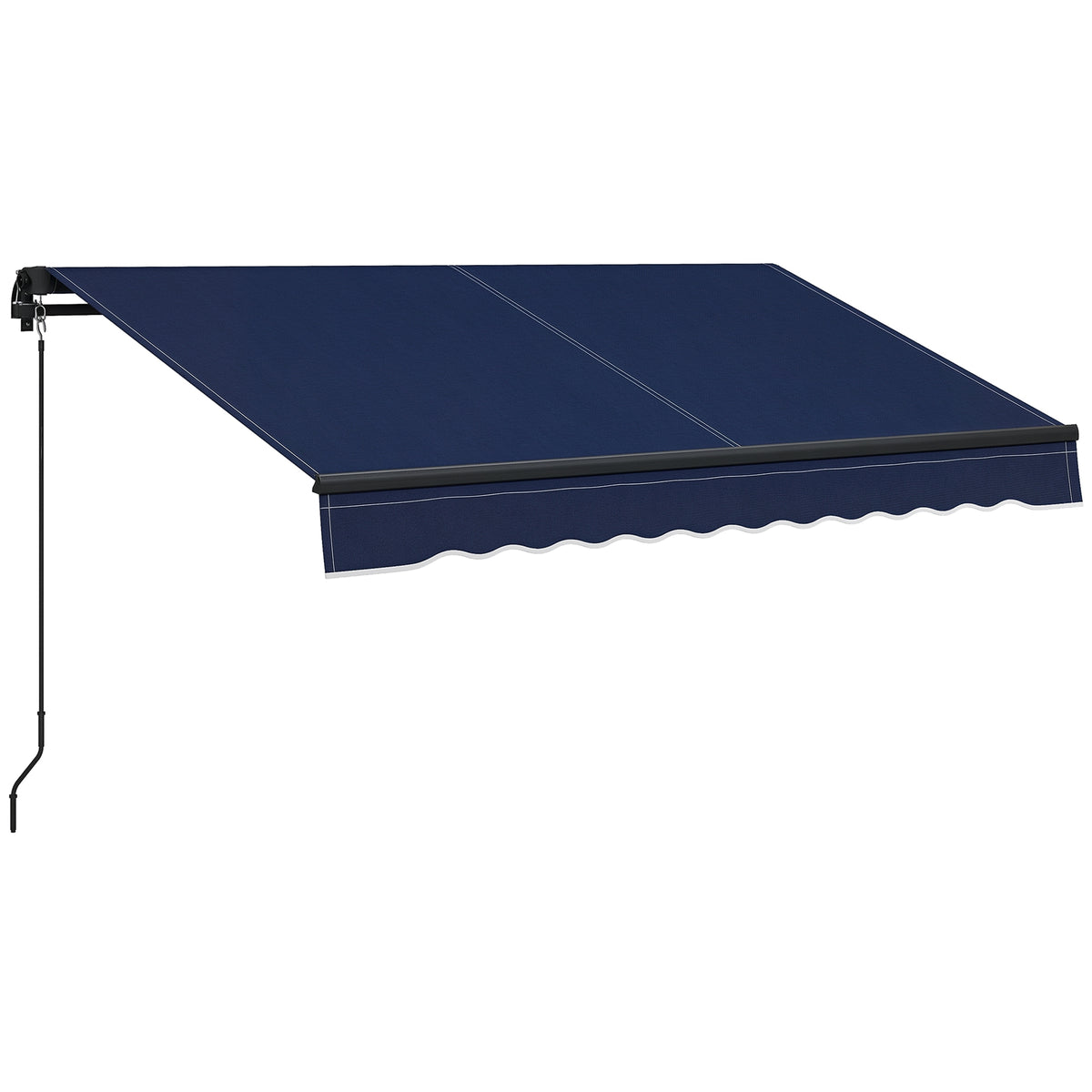 8' x 6.5' Retractable Awning, 280gsm UV Resistant Sunshade Shelter for Deck, Balcony, Yard, Blue