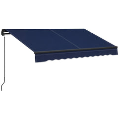 8' x 6.5' Retractable Awning, 280gsm UV Resistant Sunshade Shelter for Deck, Balcony, Yard, Blue