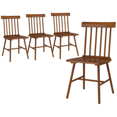 Dining Chairs Set of 4, Farmhouse Wood Kitchen Chairs with Rubber Wood Frame, Spindle Back for Dining Room, Light Brown