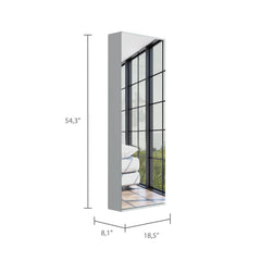 Clytemnestra Wall Mounted Shoe Rack With Mirror, Single Door, Capacity For Ten Shoes -White