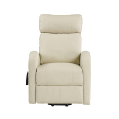 Rhea Beige Synthetic Leather Power Motion Recliner W/Lift