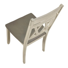 Modern Design Side Chairs 2pc Set Antique White Finish Wood Frame Classic X-Back Farmhouse Contemporary Dining Furniture