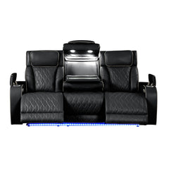 Hephaestus Modern Style Upholstery Recliner 3PC Livingroom Set Made with Wood & Massage Function Included-Black