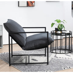 Quasar Modern Velvet Accent Chair, Metal Frame Contemporary Recliner with Deep Seating Cushion for Home Office