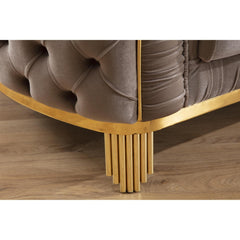 Clytemnestra Modern style Loveseat made with wood in Taupe