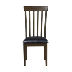 Chronicle 18 Inch Side Dining Chairs Set of 2, Slatted Back, Padded Seat, Farmhouse Brown