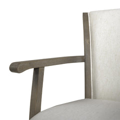 Apollo 31i" Swivel Bar Stool with Armrests, Natural White Linen