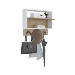 Museum Wall-Mounted Entryway and Coat Rack, Modern Floating Shelf with Hooks