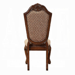 Epimetheus Fabric & Cherry Finish De Ville Side Chair (Set of 2)