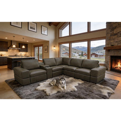 Large Arm Leather Match Upholstery Modular Sectional