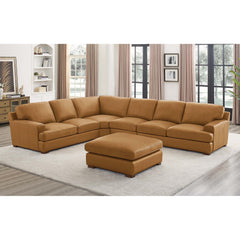Leather Match Large Seating Modular Sectional