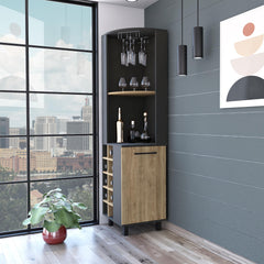 Aphrodite 10-Bottle 1-Shelf Bar Cabinet Wenge and Pine