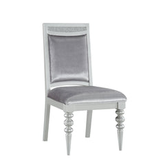 Symphony Fabric & Platinum Finish Side Chair (Set of 2)