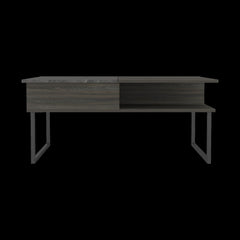Orestes Lift Top Coffee Table, One Shelf, Carbon Espresso / Onyx