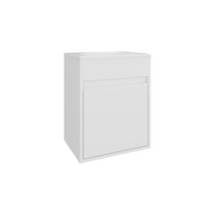 Apex Wide Floating Bathroom Vanity, Resin Sink Compact Wall-Mounted Design With One Door Cabinet, White