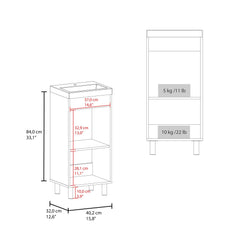 Hector Freestandin Bathroom Vanity With One Door, Two Shelves, Sink Base Cabinet, White