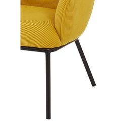 Modern Corduroy Accent Chair, Upholstered Armchair with Metal Legs, Mid-Century Barrel Chair for Living Room Bedroom, Easy Assembly