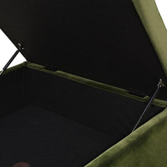 Revelation 35" Square Storage Cocktail Ottoman, Olive Green Performance Velvet