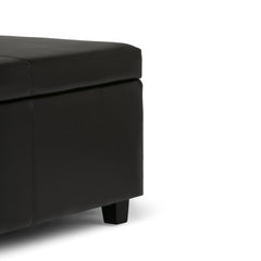 Neptune 48 inch Wide Storage Ottoman Bench in Tanners Brown Vegan Leather