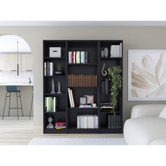 Halo 3 Piece Home Bookcase set, 60" Wide with 14 Shelves , Living Room Set Set Black