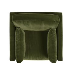 Revelation 36" Modern Farmhouse Arm Chair, Olive Green Performance Velvet