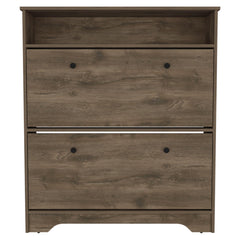 Eternity Shoe Rack, Superior Top, One Open Shelf, Two Extendable Shelves -Dark Brown