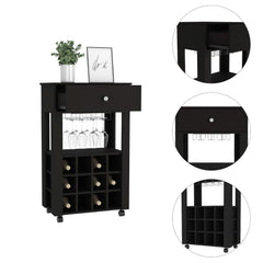1-Drawer 12-Bottle Wine Cabinet Wenge