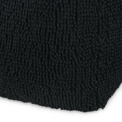 Nova Microfiber Square Pouf, Dark Charcoal