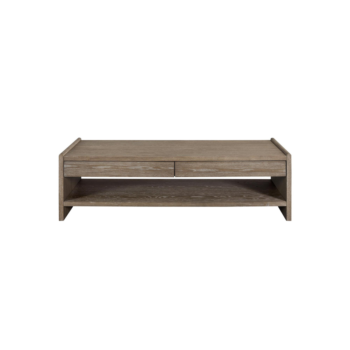 Wood Top 2 Drawer Cocktail Table - Cocoa