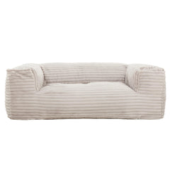Living Room 71 In Memory Foam Bean Bag Sofa, Soft Fabric Lounger Chair Bean Bag with Armrest, Beige
