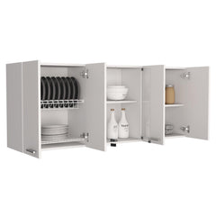 Archive Wall Cabinet Peoria, Four Interior Shelves, White Finish