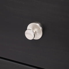 Mid-Century Modern Style 1pc Nightstand Silver Capped Legs Round Knobs USB Charging Port Black Finish Bedroom Furniture