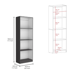 Crown 3 Piece Home Bookcase set, 74" Wide with 14 Shelves , Living Room Set Set Matt Gray - White