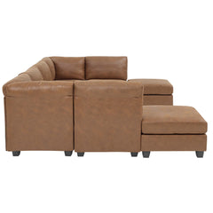 Faux Leather Modular Sectional