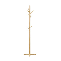 Natural Finish Modern Coat Rack Solid Wood, 9 Hooks Coat Hanger Stand Entryway Home Furniture 1pc