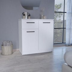 Aria Dresser with 2-Door Cabinets and Drawer -White