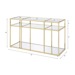 Hephaestus Clear Glass & Gold Finish Sofa Table